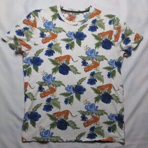 HOLLISTER mens SHIRT tee TIGER cream TOP t-shirt CREW NECK soft SIZE L